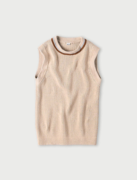 Beige Tilden Knit-sewn Vest