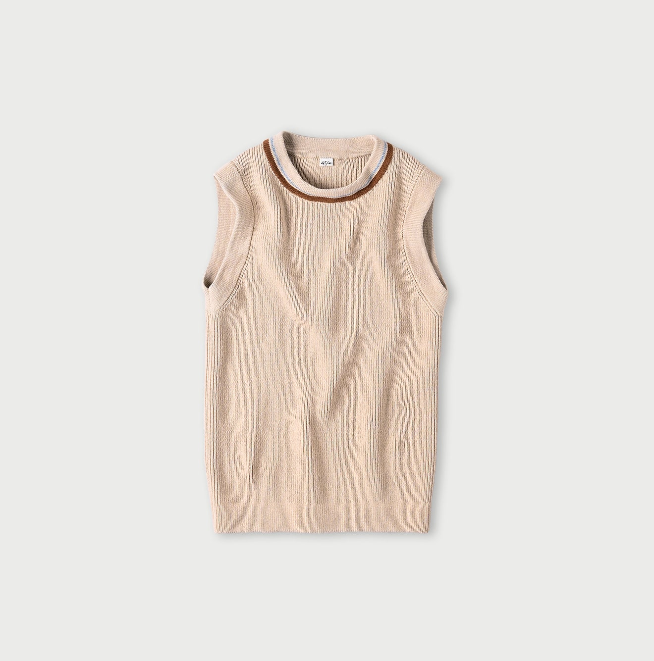 45R Beige Tilden Knit-sewn Vest