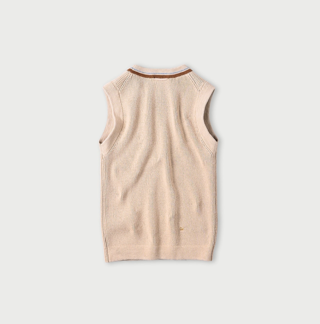 45R Beige Tilden Knit-sewn Vest