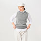 Gray Top Tilden Knit-sewn Vest (Size 2) - 45R by 45rpm studio