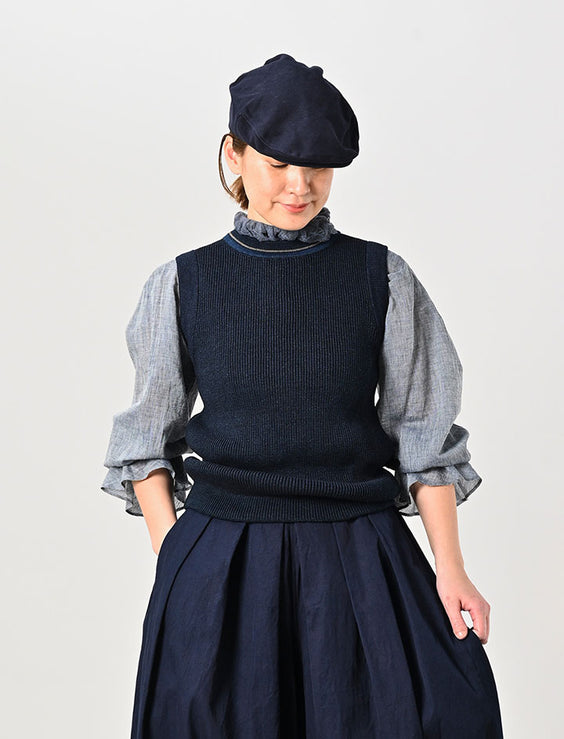 Indigo Tilden Knit-sewn Vest