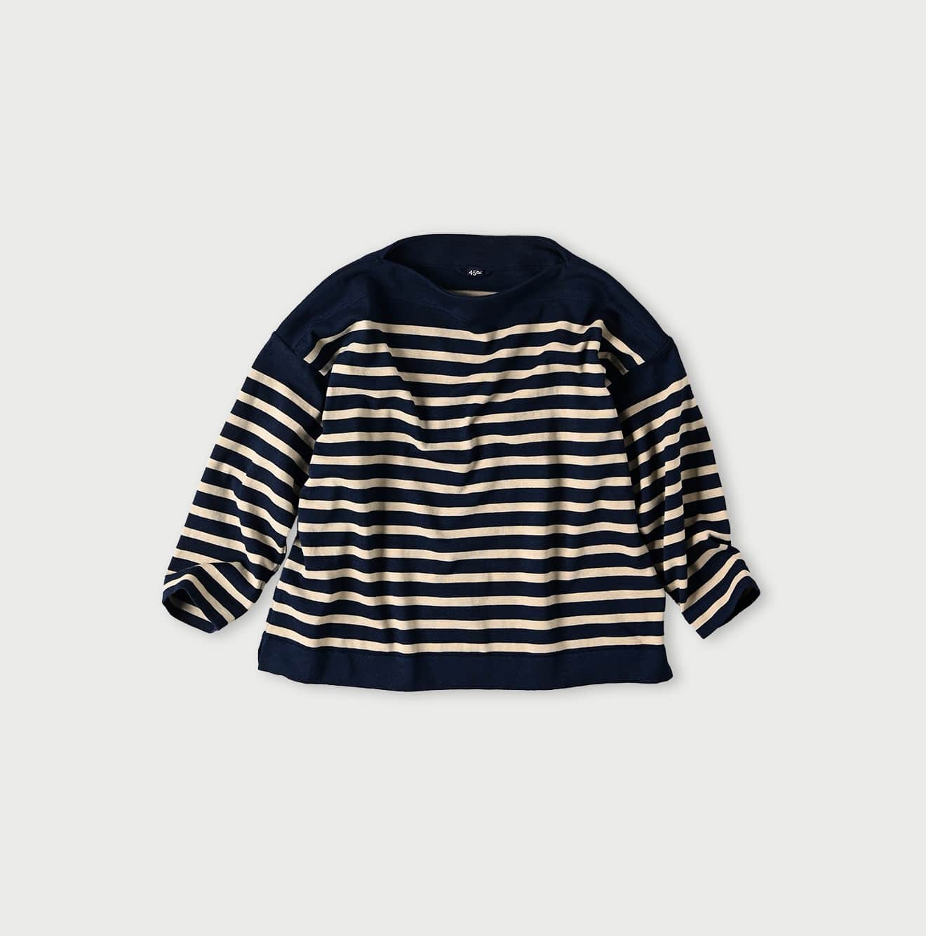 45R Stripe Knit-sewn Square Top