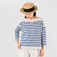 45R Stripe Knit-sewn Square Top