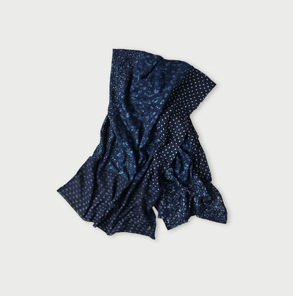 Indigo Bassen Mix Gauze Patchwork Stole - 45R by 45rpm studio