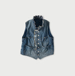 Mugihiko Denim Frilled Work Vest