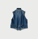 45R Mugihiko Denim Frilled Work Vest