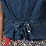 45R Mugihiko Denim Frilled Work Vest