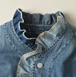 45R Mugihiko Denim Frilled Work Vest
