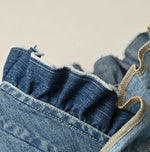 45R Mugihiko Denim Frilled Work Vest