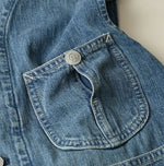 45R Mugihiko Denim Frilled Work Vest