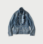 45R Mugihiko Denim Frilled Coverall Zyu