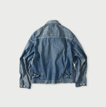 45R Mugihiko Denim Frilled Coverall Zyu