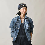 45R Mugihiko Denim Frilled Coverall Zyu