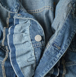 45R Mugihiko Denim Frilled Coverall Zyu