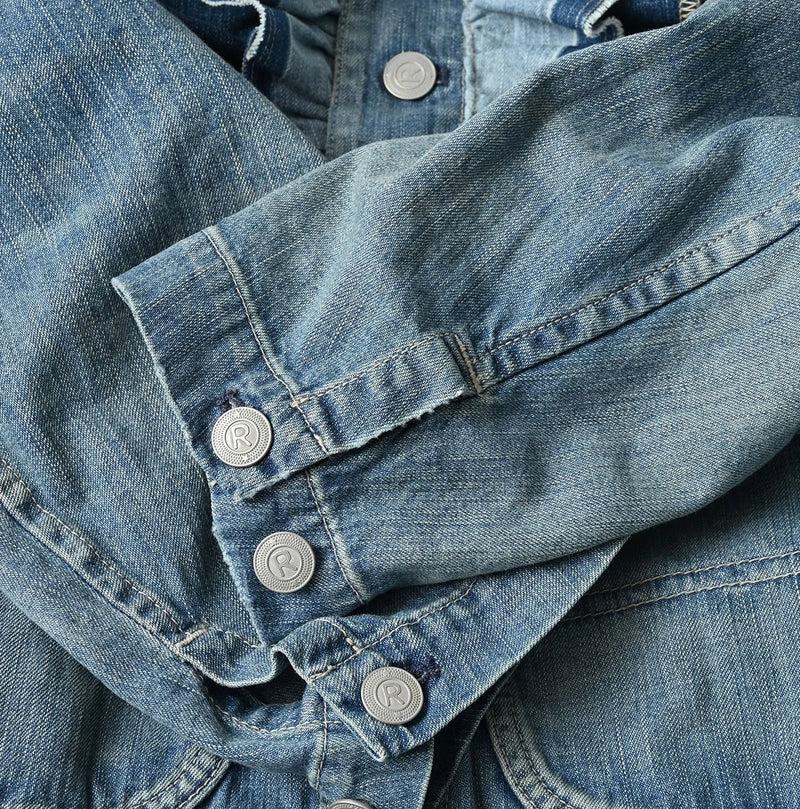 45R Mugihiko Denim Frilled Coverall Zyu - Image 15