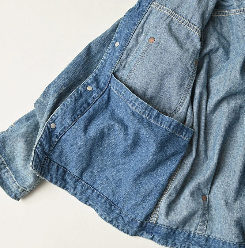 45R Mugihiko Denim Frilled Coverall Zyu - Image 17