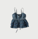45R Mugihiko Denim Tiered Frill Camisole