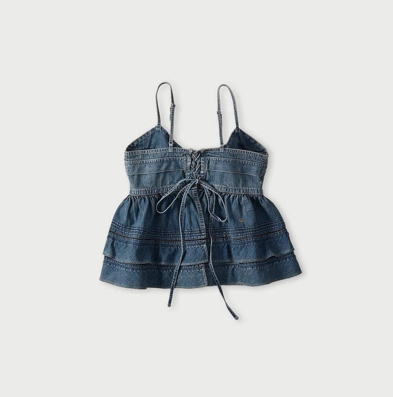 Mugihiko Denim Tiered Frill Camisole | 45R Official Online Store
