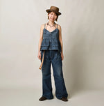 45R Mugihiko Denim Tiered Frill Camisole