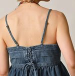 45R Mugihiko Denim Tiered Frill Camisole