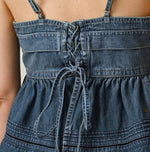 45R Mugihiko Denim Tiered Frill Camisole