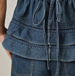 45R Mugihiko Denim Tiered Frill Camisole
