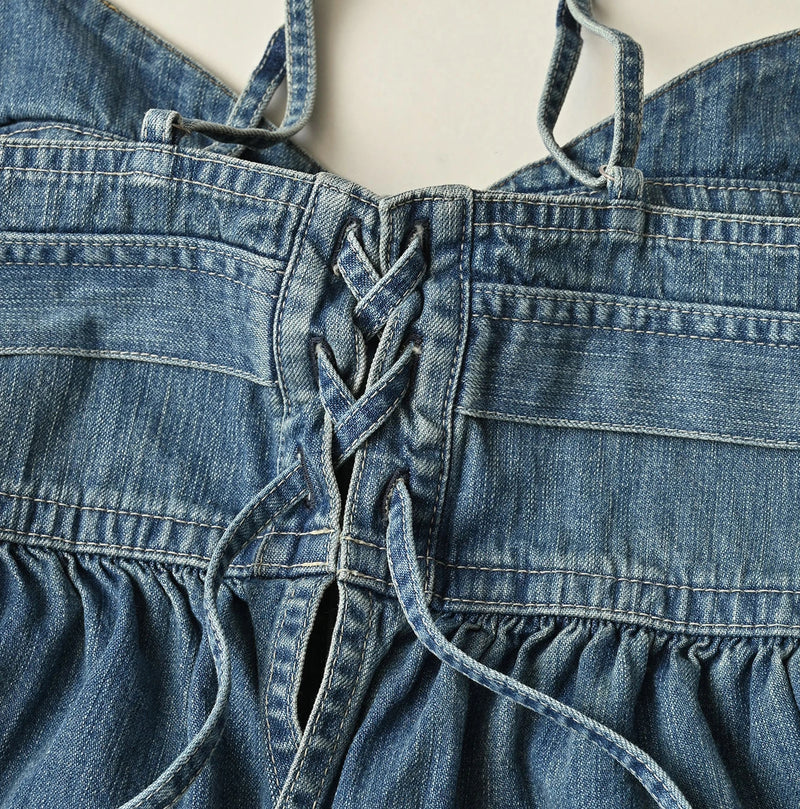 45R Mugihiko Denim Tiered Frill Camisole - Image 19