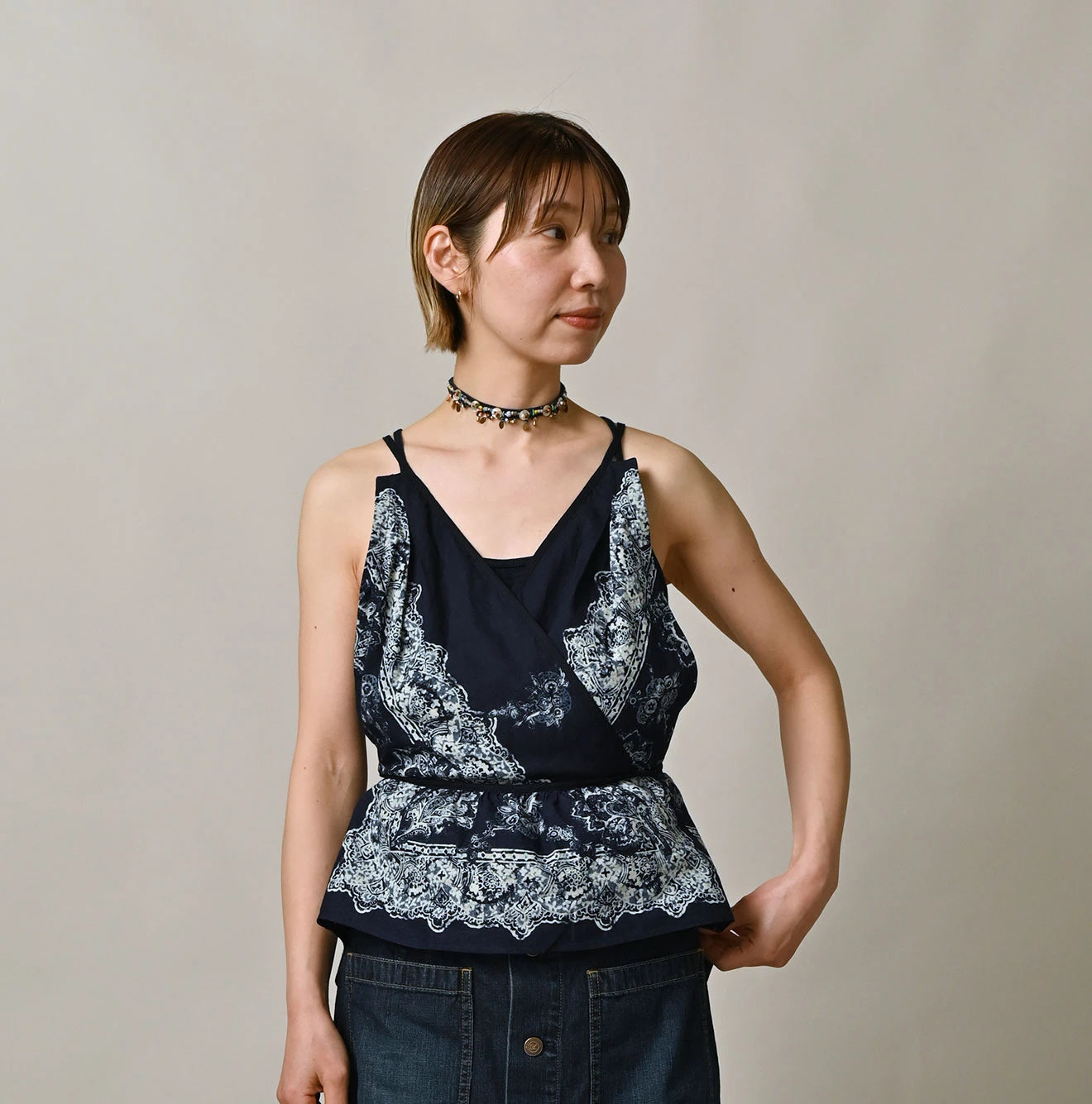 Indigo Bandana Paisley Tank Bra - Image 4
