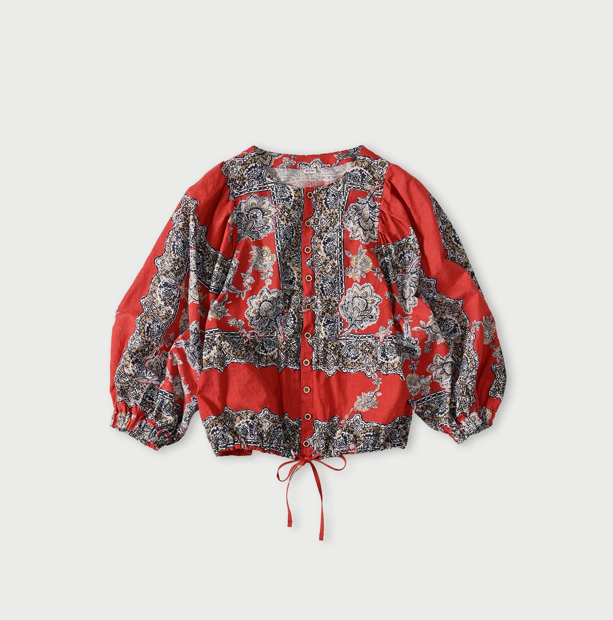 Khadi Bandana Paisley Puff Sleeve Blouse