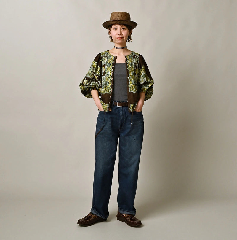 Khadi Bandana Paisley Puff Sleeve Blouse - Image 4