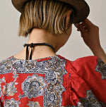 Khadi Bandana Paisley Puff Sleeve Blouse
