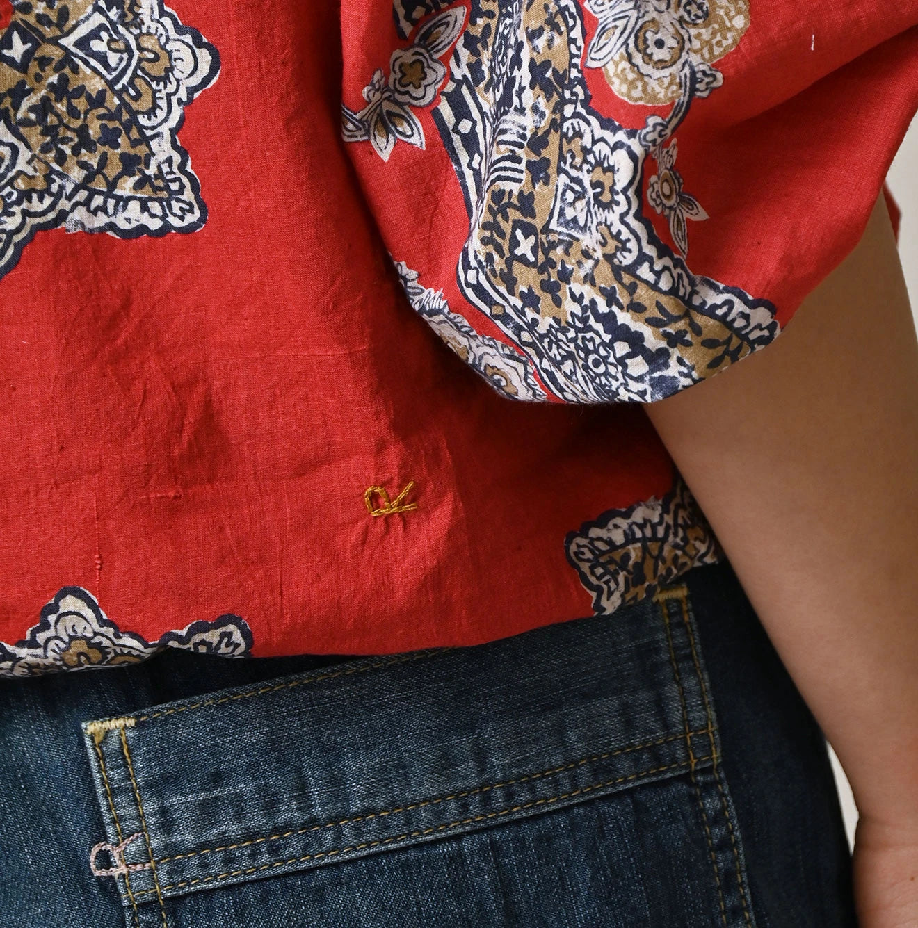 Khadi Bandana Paisley Puff Sleeve Blouse - Image 13