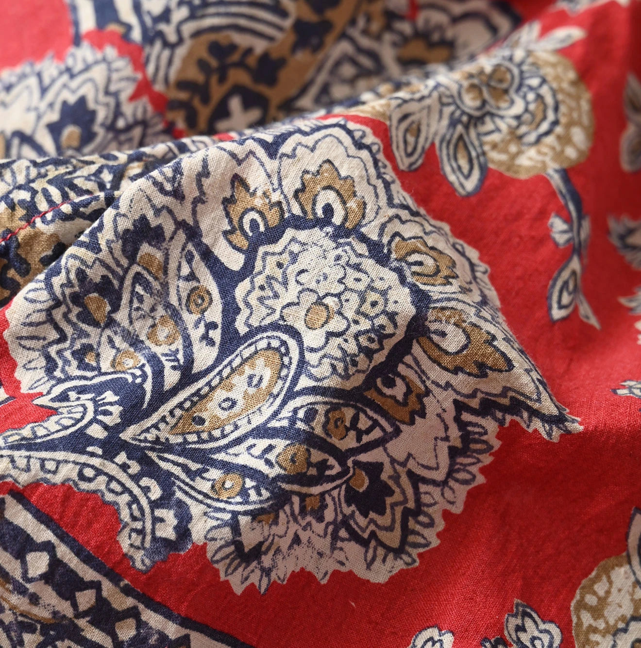 Khadi Bandana Paisley Puff Sleeve Blouse