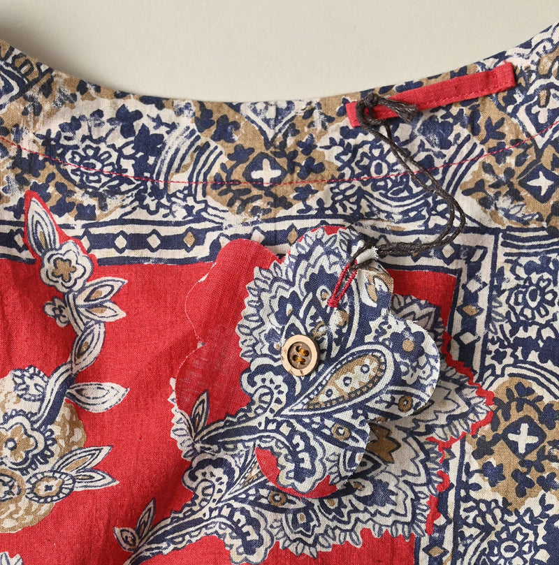 Khadi Bandana Paisley Puff Sleeve Blouse - Image 22
