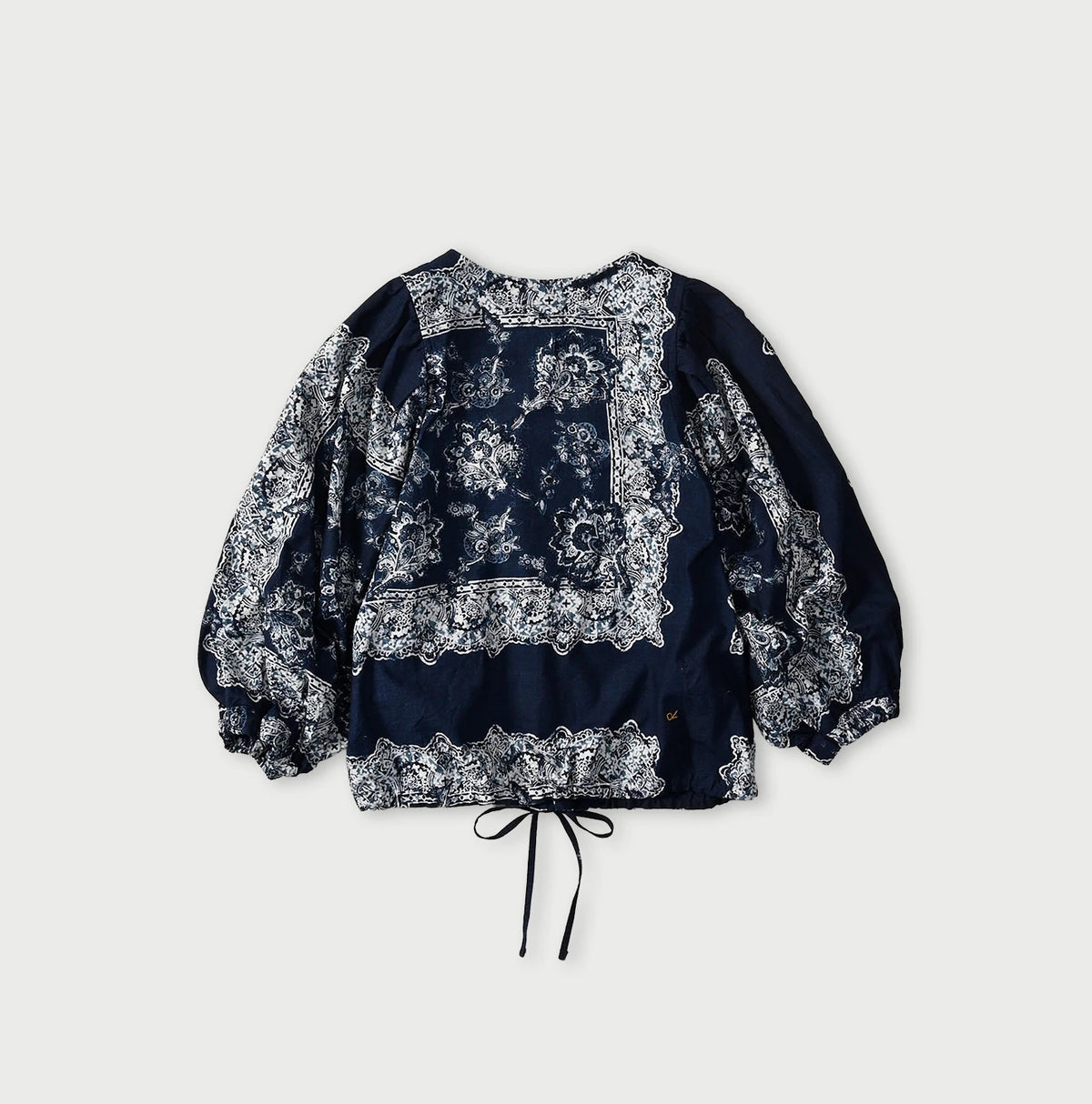 Indigo Khadi Bandana Paisley Puff Sleeve Blouse