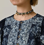 Indigo Khadi Bandana Paisley Puff Sleeve Blouse