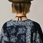 Indigo Khadi Bandana Paisley Puff Sleeve Blouse