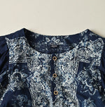 Indigo Khadi Bandana Paisley Puff Sleeve Blouse