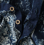 Indigo Khadi Bandana Paisley Puff Sleeve Blouse