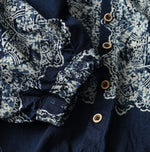 Indigo Khadi Bandana Paisley Puff Sleeve Blouse