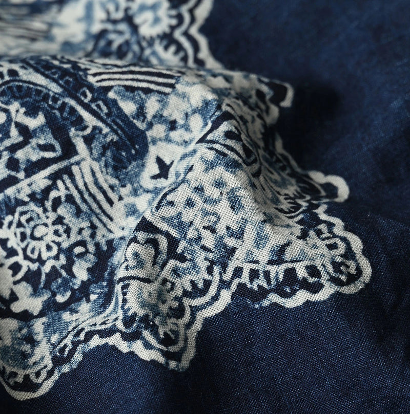 Indigo Khadi Bandana Paisley Puff Sleeve Blouse - Image 17