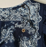 Indigo Khadi Bandana Paisley Puff Sleeve Blouse