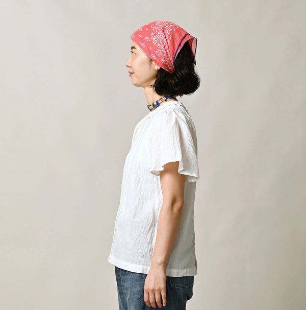 45R Khadi Pintuck Lace Blouse (White)