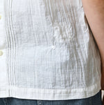 45R Khadi Pintuck Lace Blouse (White)