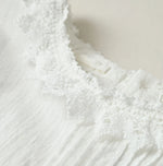 45R Khadi Pintuck Lace Blouse (White)