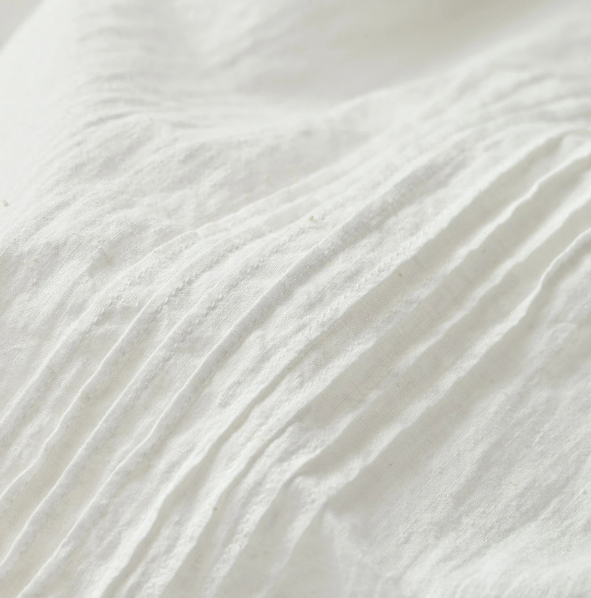 45R Khadi Pintuck Lace Blouse (White)