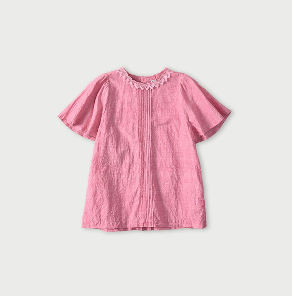 45R Khadi Pintuck Lace Blouse