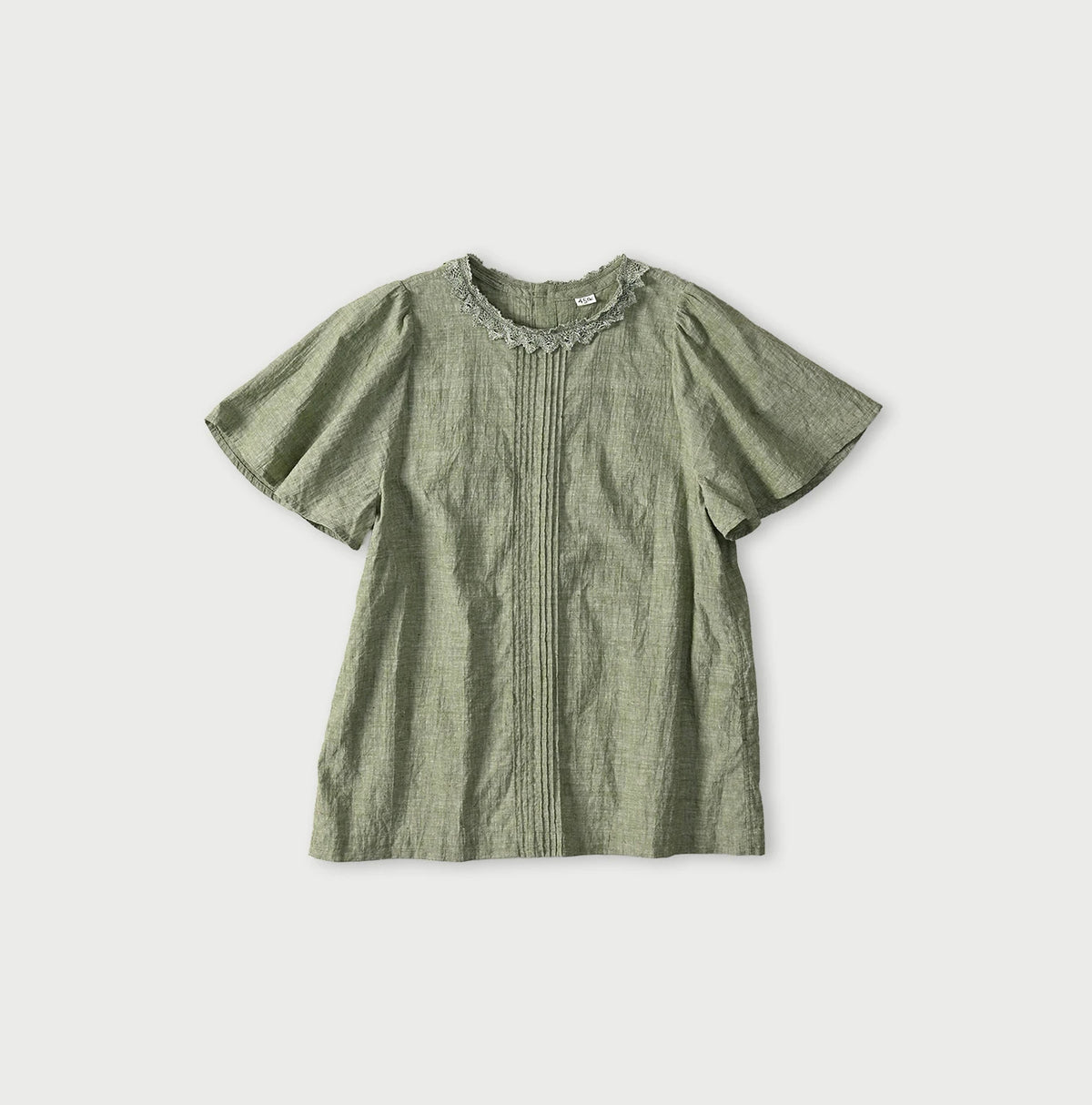 45R Khadi Pintuck Lace Blouse