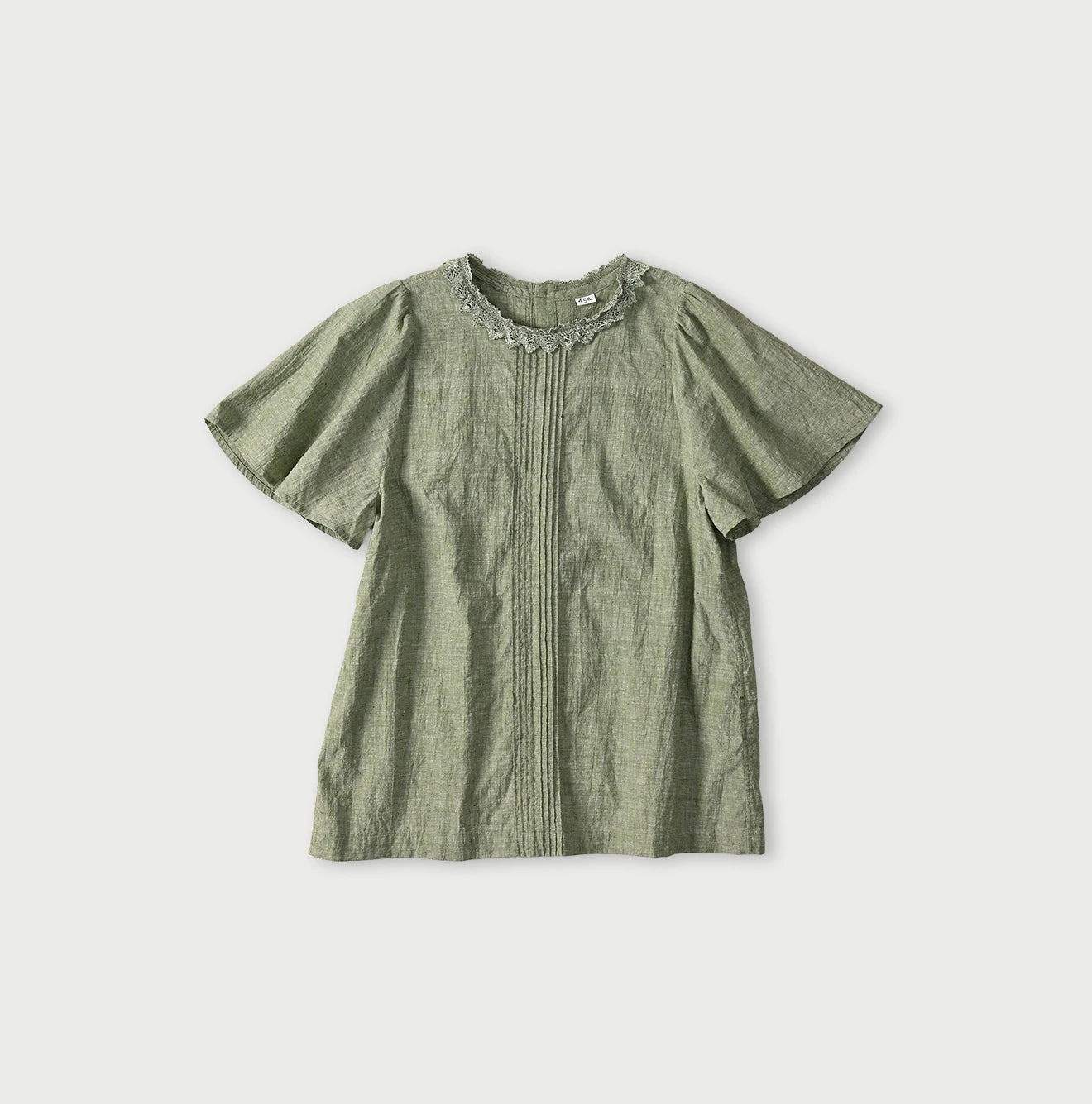 45R Khadi Pintuck Lace Blouse - Image 2