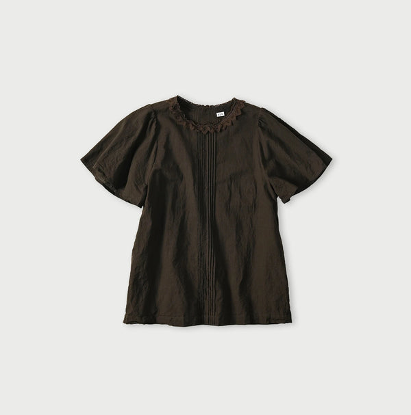 45R Khadi Pintuck Lace Blouse